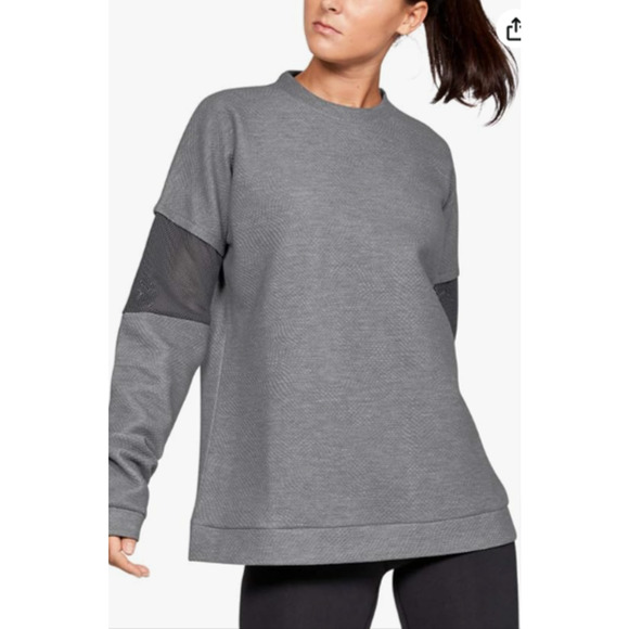 Under Armour Tops - Under Armour UA Move Light Tunic Grey/Black Mesh Long Sleeve Pullover